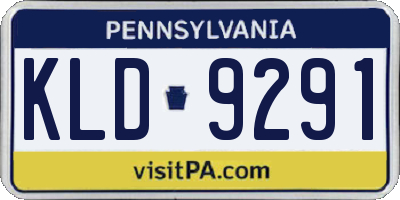 PA license plate KLD9291