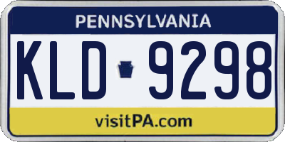 PA license plate KLD9298