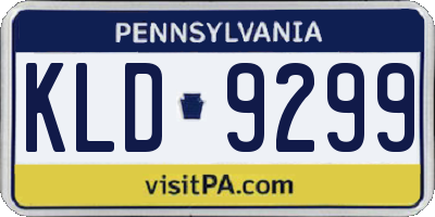 PA license plate KLD9299