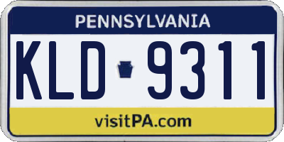 PA license plate KLD9311