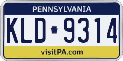 PA license plate KLD9314