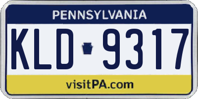 PA license plate KLD9317