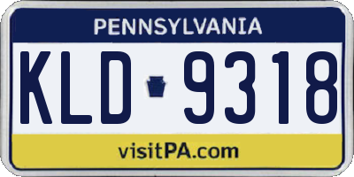 PA license plate KLD9318