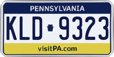 PA license plate KLD9323