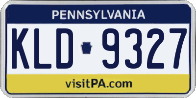 PA license plate KLD9327