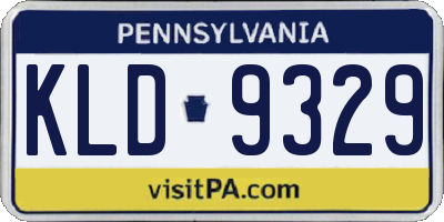 PA license plate KLD9329