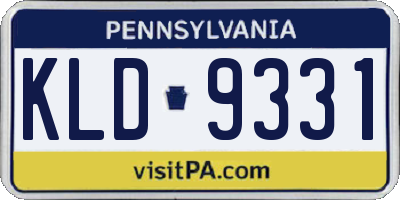 PA license plate KLD9331