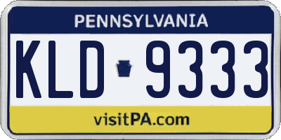 PA license plate KLD9333