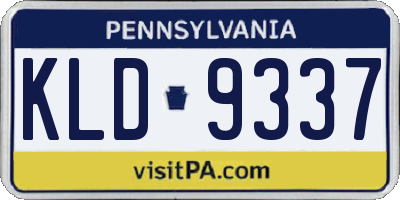 PA license plate KLD9337