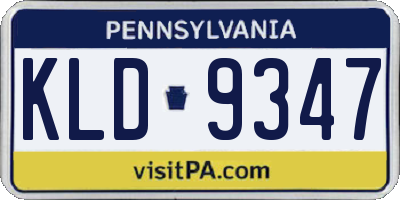 PA license plate KLD9347