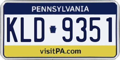 PA license plate KLD9351