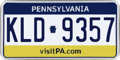 PA license plate KLD9357
