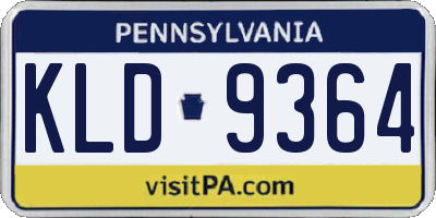 PA license plate KLD9364