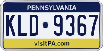 PA license plate KLD9367
