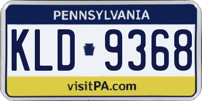 PA license plate KLD9368