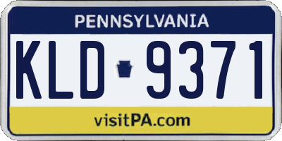 PA license plate KLD9371