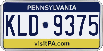 PA license plate KLD9375