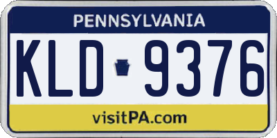 PA license plate KLD9376