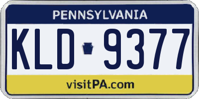 PA license plate KLD9377