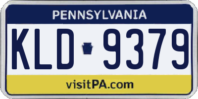 PA license plate KLD9379