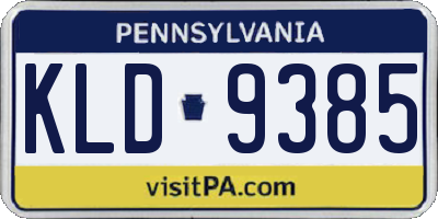 PA license plate KLD9385