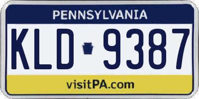 PA license plate KLD9387