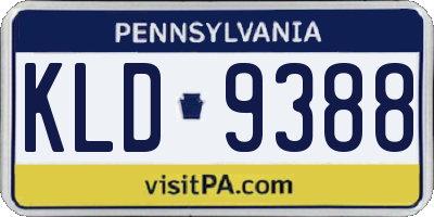 PA license plate KLD9388