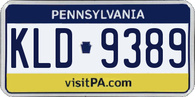 PA license plate KLD9389