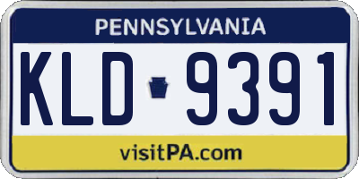 PA license plate KLD9391