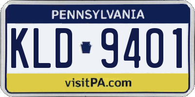 PA license plate KLD9401