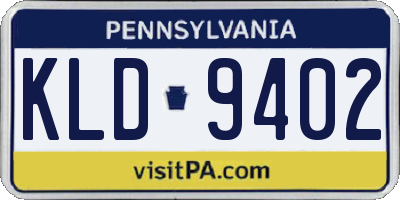 PA license plate KLD9402