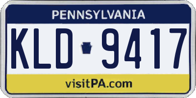 PA license plate KLD9417