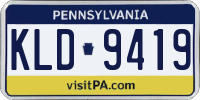 PA license plate KLD9419