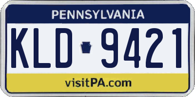 PA license plate KLD9421