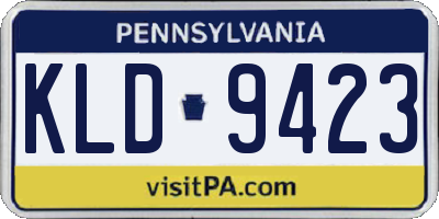 PA license plate KLD9423