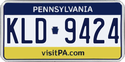 PA license plate KLD9424