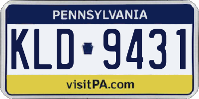 PA license plate KLD9431