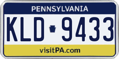 PA license plate KLD9433
