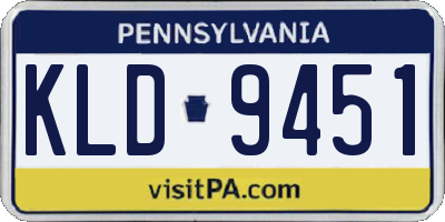 PA license plate KLD9451