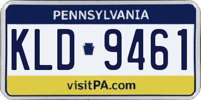 PA license plate KLD9461