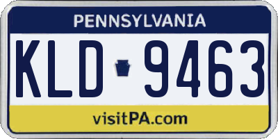 PA license plate KLD9463