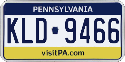 PA license plate KLD9466