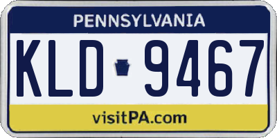 PA license plate KLD9467