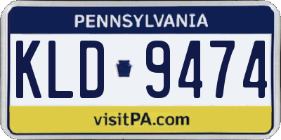 PA license plate KLD9474