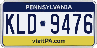 PA license plate KLD9476