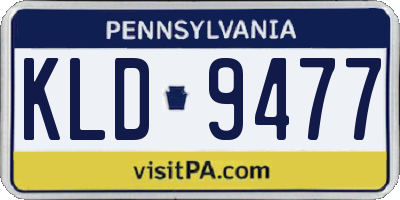 PA license plate KLD9477