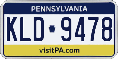 PA license plate KLD9478