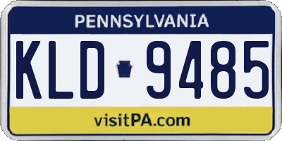 PA license plate KLD9485