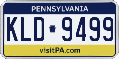 PA license plate KLD9499