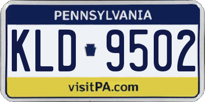 PA license plate KLD9502